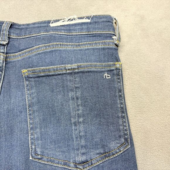 rag & bone Jeans Womens Size 31 Nina High Rise Ankle Skinny Blue Raw Hem Stretch - Picture 6 of 12